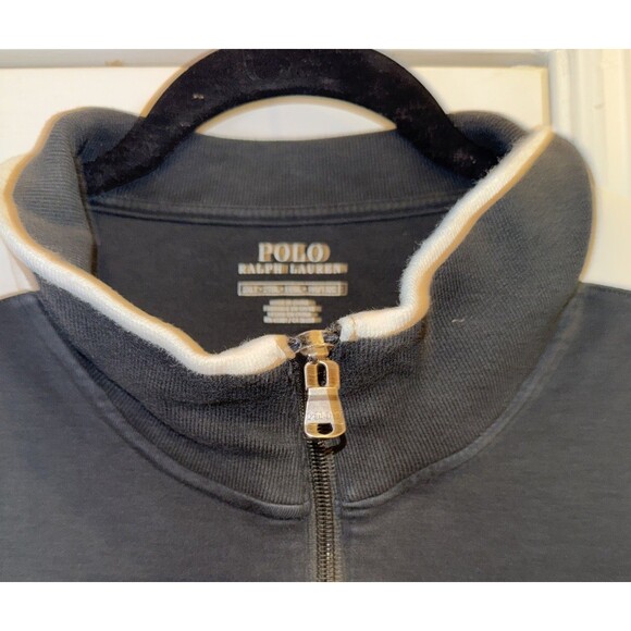 BIG & TALL Polo Ralph Lauren Full Zip Track Suit Mens 2XLT Black W/White Stripes - Picture 5 of 16